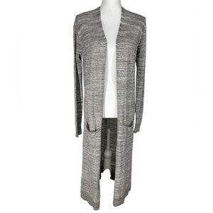 SUSINA / Gray & Ivory Long Cardigan / Medium